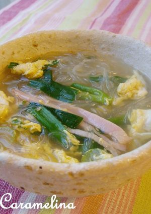 春雨＆にらたまのつるるんスープ-レシピのメイン写真