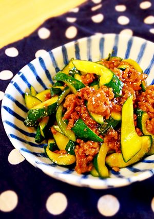 キュウリの挽肉炒め-レシピのメイン写真