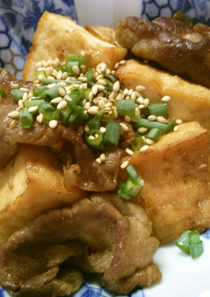 簡単 和食 牛肉と 厚揚げの 甘辛炒め！-レシピのメイン写真