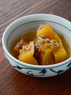 鹿ケ谷かぼちゃの鶏そぼろあんかけ-レシピのメイン写真