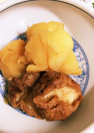 晩御飯 おかず 簡単ジャガイモと油麩煮-レシピのメイン写真