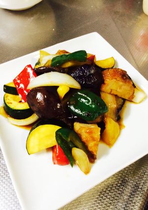 夏野菜たっぷり！黒酢あんかけ唐揚げ-レシピのメイン写真