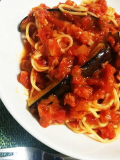 なすびとツナのトマトソースパスタ-レシピのメイン写真