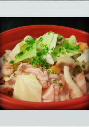 ■簡単レンジ■豚肉キャベツ重ね蒸し減量昼-レシピのメイン写真