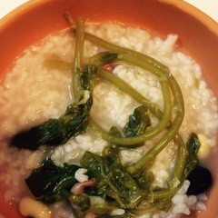 รูปของ 簡単夏バテランチ☆お豆とクレソンのお粥