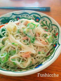オクラとツナのマヨ和えそうめん-レシピのメイン写真