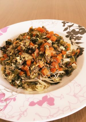簡単で美味しい！高菜そうめん-レシピのメイン写真