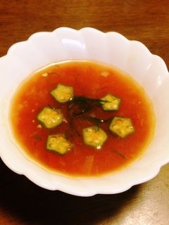 夏のさっぱりトマトとオクラスープ-レシピのメイン写真