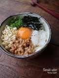 ぶっかけ冷やしおろし納豆讃岐うどん！