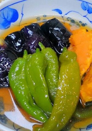 茄子と南瓜としし唐の揚げ浸し～夏野菜～-レシピのメイン写真