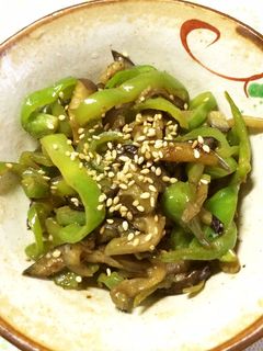 ナスとピーマンの唐辛子味噌炒め-レシピのメイン写真