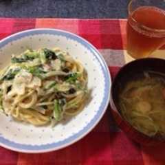 รูปของ ほうれん草とツナのクリームパスタ