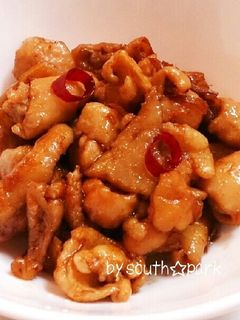ご飯がすすむ!鶏皮の醤油炒め♪-レシピのメイン写真