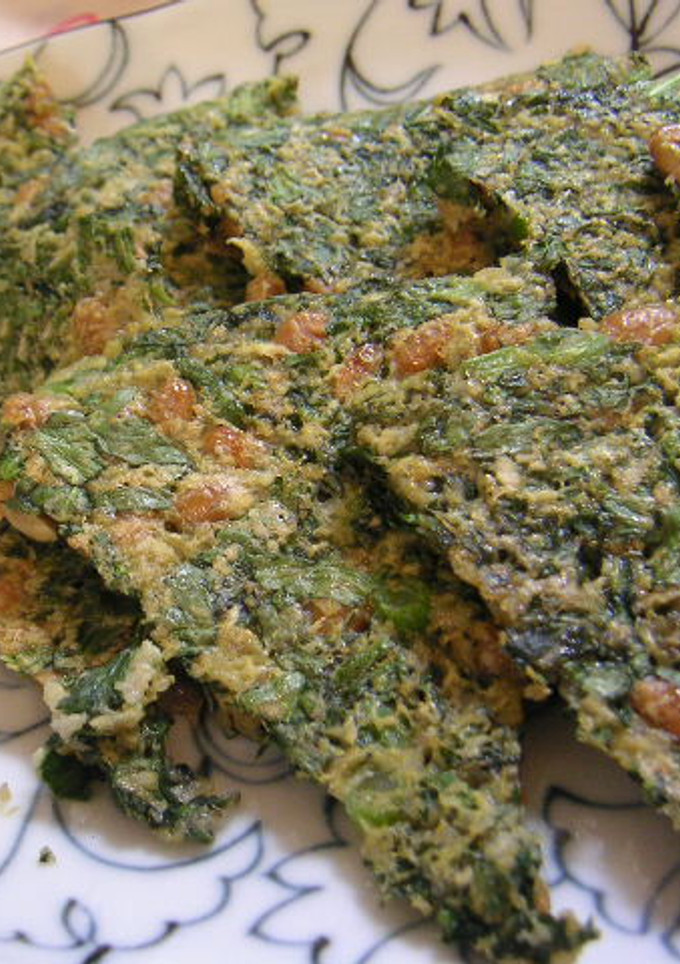 春菊と納豆のふわふわ焼き-レシピのメイン写真