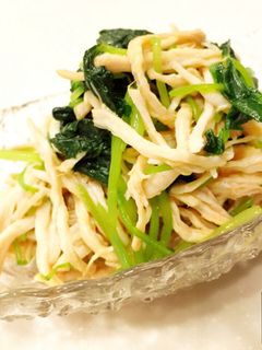 ふわっ鶏むね肉&三つ葉♡わさび醤油お浸し-レシピのメイン写真