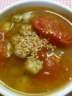 簡単! トマトと オクラの 中華スープ♪-レシピのメイン写真