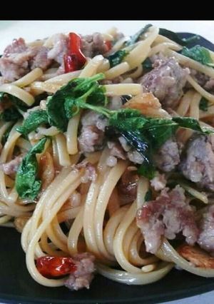 本格タイの味わい　ガパオスパゲティ　-レシピのメイン写真