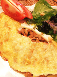 納豆明太子オムレツ-レシピのメイン写真