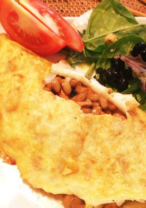 納豆明太子オムレツ-レシピのメイン写真