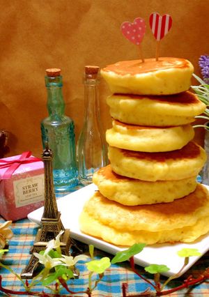 ふんわりイチゴ香る♡パンケーキ-レシピのメイン写真