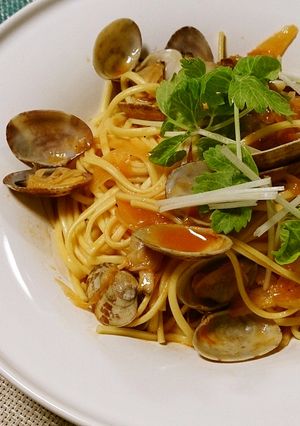 野菜ジュースで簡単ボンゴレロッソ-レシピのメイン写真