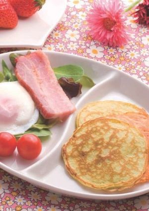 ピーマンパンケーキの朝食ワンプレート-レシピのメイン写真