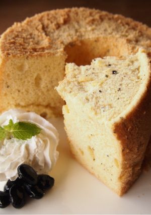 遊月亭黒豆茶出がらしレシピシフォンケーキ-レシピのメイン写真
