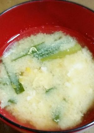 簡単！ニラと玉子の味噌汁-レシピのメイン写真