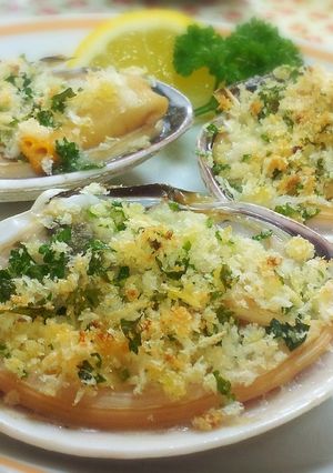 ウチムラサキ貝（オオアサリ）のパン粉焼き-レシピのメイン写真