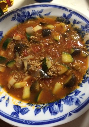 夏野菜たっぷりカレー風スープ-レシピのメイン写真