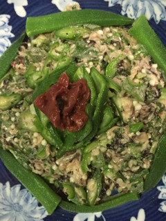 鯖缶でオクラ梅-レシピのメイン写真