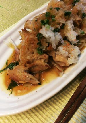 鶏ハラミのおろしぽん酢 簡単おつまみ-レシピのメイン写真