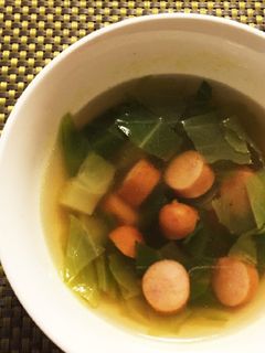 キャベツとソーセージのカレー風味スープ-レシピのメイン写真
