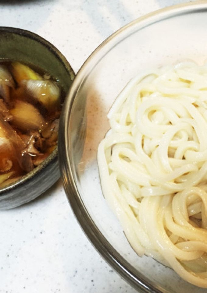 簡単♡豚バラと長ネギのつけ汁うどん-レシピのメイン写真