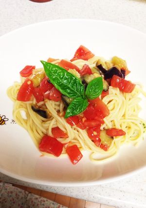 簡単☆トマトと茄子の冷たいパスタ-レシピのメイン写真