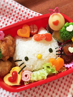 キャラ弁☆キティちゃん弁当♡-レシピのメイン写真