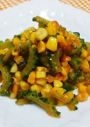 苦味控え目☆ゴーヤとコーンの甘味噌炒め-レシピのメイン写真