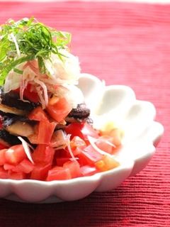 秋刀魚と椎茸とたたきトマト-レシピのメイン写真