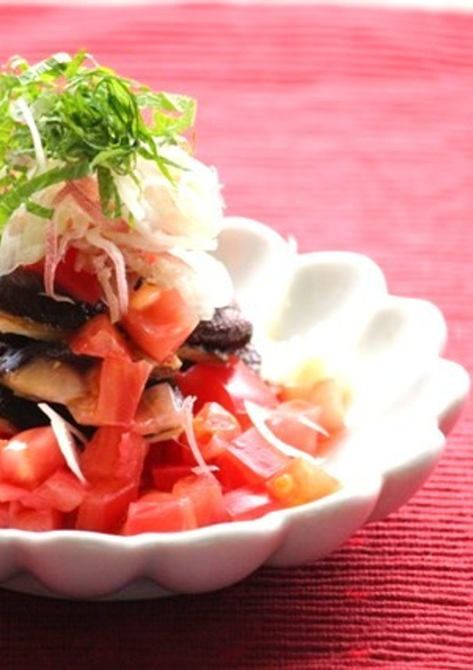 秋刀魚と椎茸とたたきトマト-レシピのメイン写真
