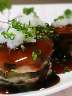 茄子と海老のミルフィーユ甘酢あんかけ-レシピのメイン写真