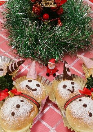 ☆★ Xmasに ★☆ 雪だるまパン-レシピのメイン写真