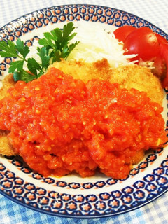 鶏むね肉★チキンカツのトマトソース♪-レシピのメイン写真