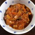 塩麹につけた鶏胸肉のトマト煮込み