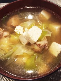鳥もも肉と豆腐のお汁-レシピのメイン写真