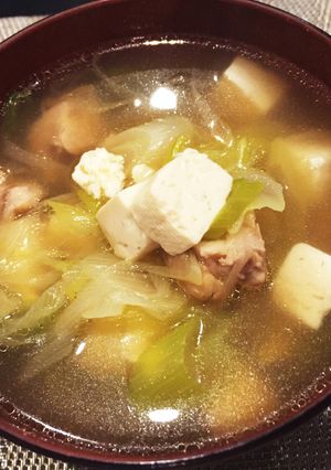 鳥もも肉と豆腐のお汁-レシピのメイン写真