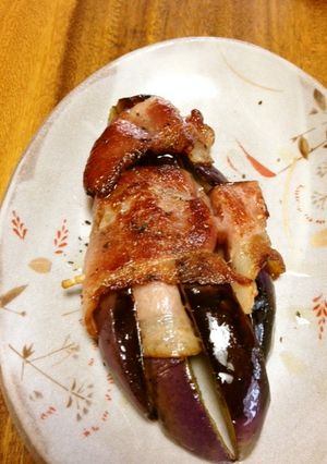 ナスのベーコンウェーブ巻-レシピのメイン写真