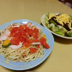 รูปของ 塩トマトソースで冷静パスタ