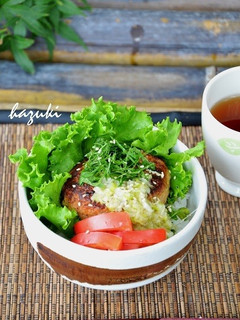 ねぎ塩レモンだれでハンバーグ丼-レシピのメイン写真