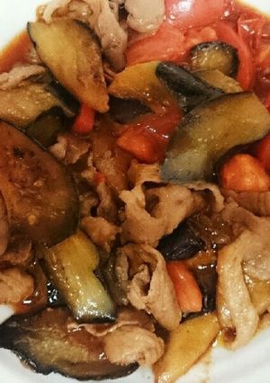 なすトマト豚肉のオイスター炒め-レシピのメイン写真