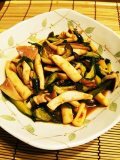 干しきゅうり★つぼぬきイカの生姜焼き♪-レシピのメイン写真